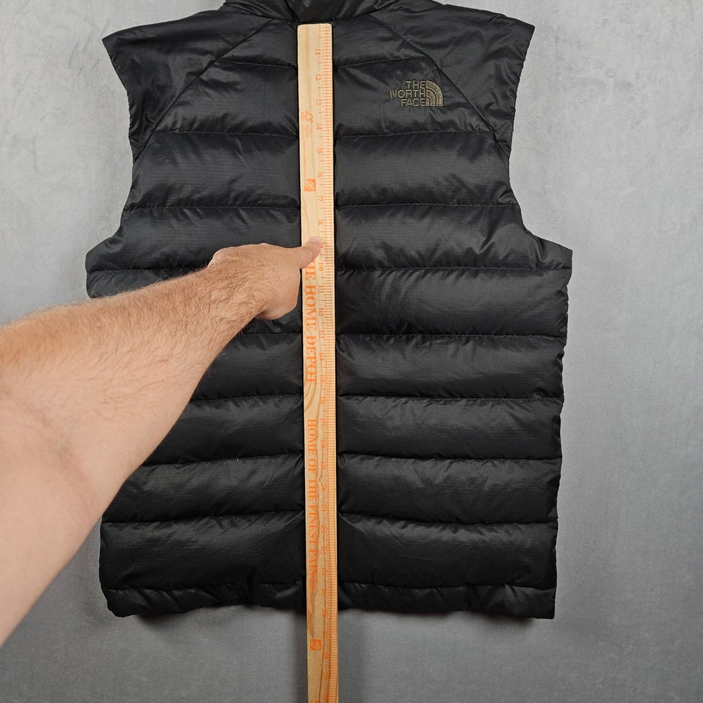 The North Face Puffer Vest Mens Medium Black 550 Down Insulated Ripstop Full Zip - Picture 10 of 11